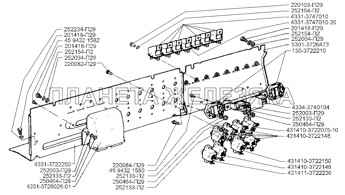 Установка предохранителей и реле ЗИЛ-5301 (2006)